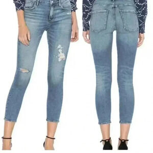 AGOLDE Sophie Crop High Rise Skinny Blue Jeans Stretch Size 24